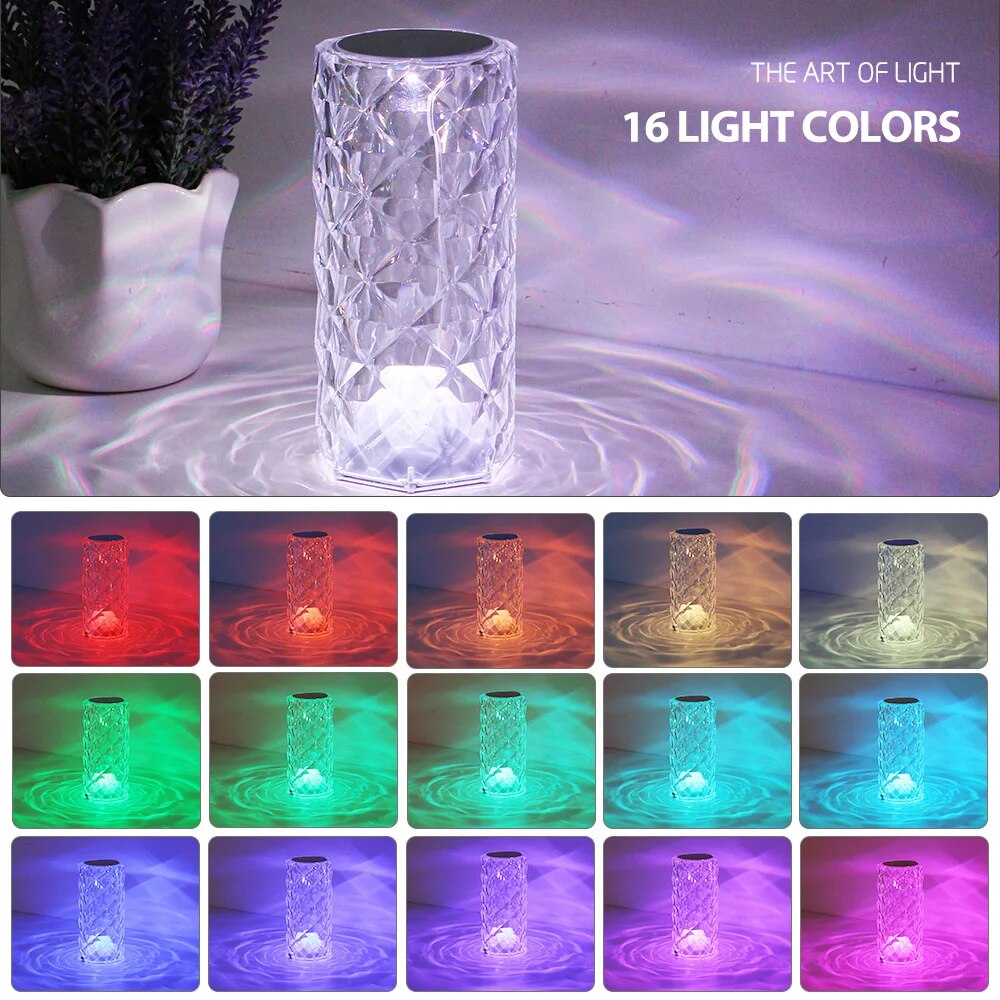 LuminRose: Crystal Projector Lamp